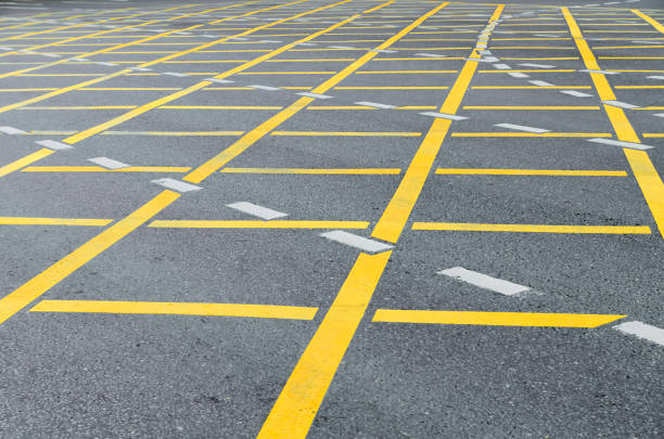 Professional pavement markings creating organized commercial parking areas Georgetown
